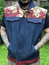 Load image into Gallery viewer, &quot;King I am&quot; denim and leather vest