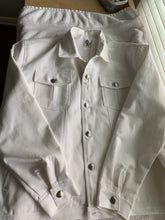 Load image into Gallery viewer, “Blanco Demonio” (white demon) white denim jacket