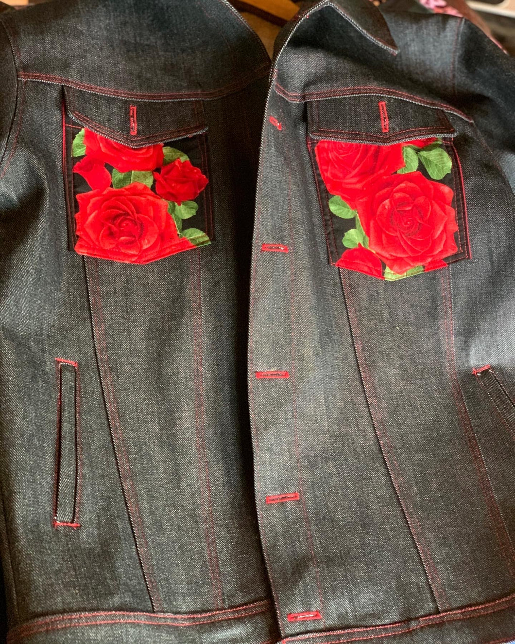 “El diablos roses” denim jacket