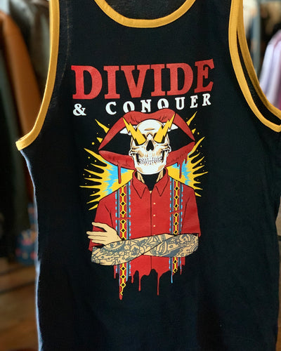 Divide & Conquer “guayabera king” tank, vneck