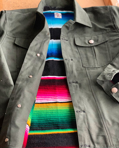 “Chico’s Story” green denim jacket